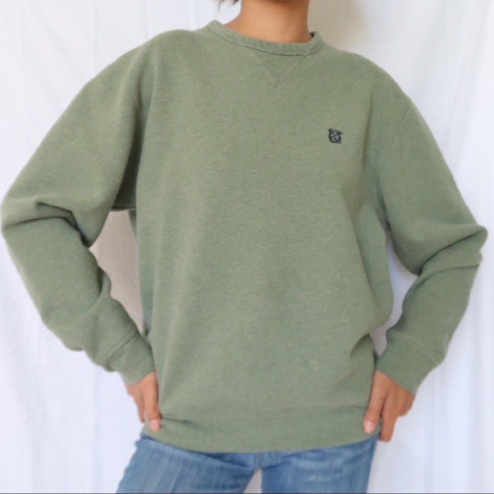 Light Green Crewneck Sweater size S Blue logo